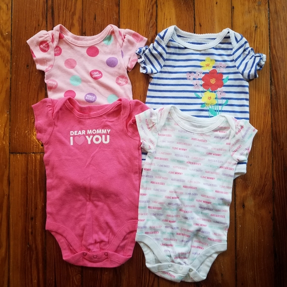 Cat & Jack Bundle Baby Girl's Bodysuits Onesies Denim Skirt 0-3 Months - Picture 2 of 4